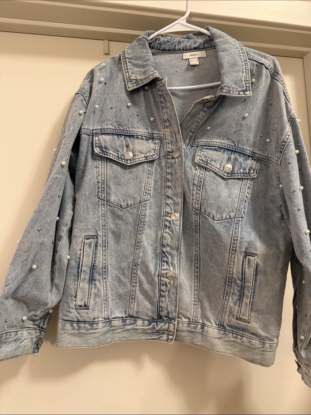 Forever 21 Light Acid Wash Denim Jacket